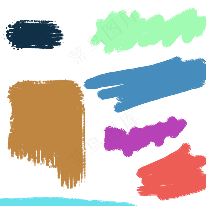 彩色墨迹书法笔刷