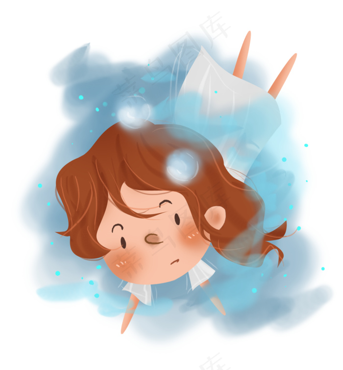 夏天潜水的女孩