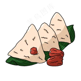 端午节彩色手绘红枣粽子