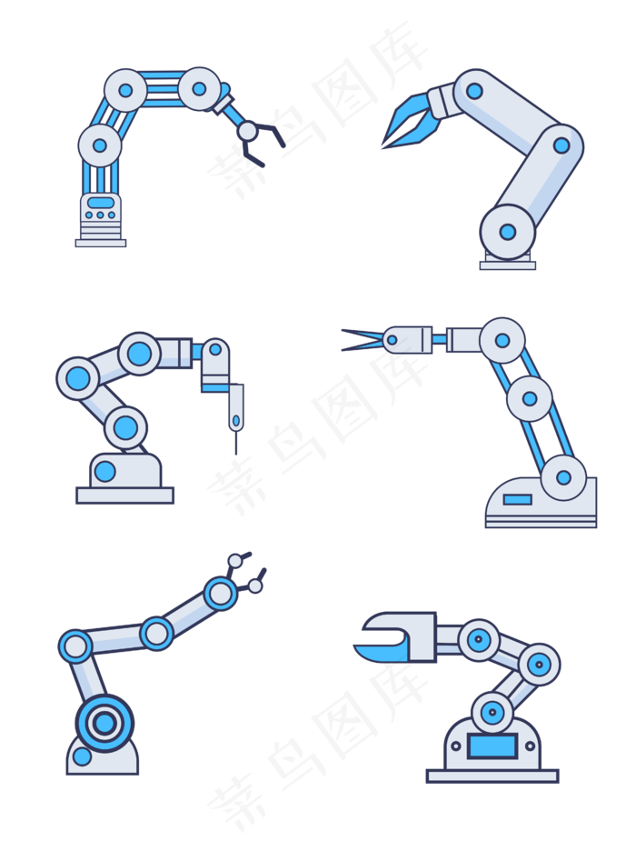 科技机器手臂人工智能蓝色装饰矢,免抠元素