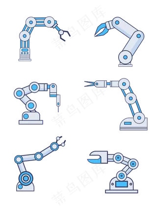 科技机器手臂人工智能蓝色装饰矢,免抠元素