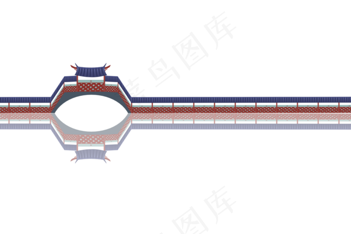园林建筑桥廊(3000X2000(DPI:300))psd模版下载