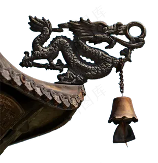 香炉风铃与远山天空,免抠元素