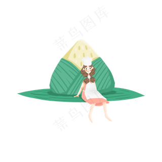 端午节的粽子和女孩