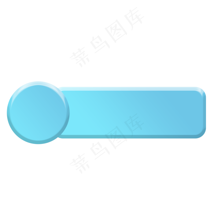 手绘蓝色按钮边框装饰