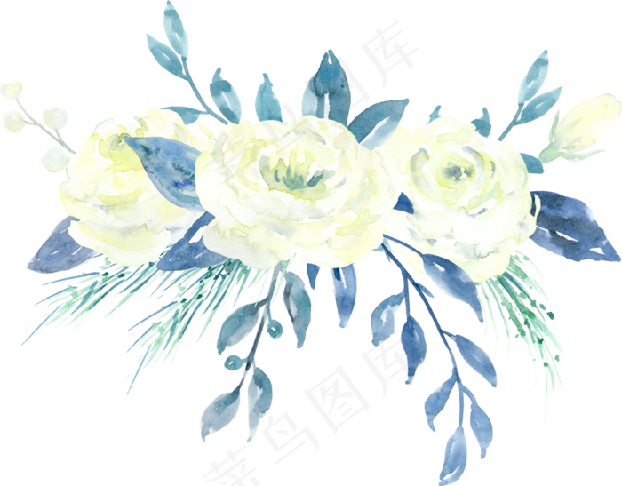 卡通水彩手绘小清新花草,免抠元素