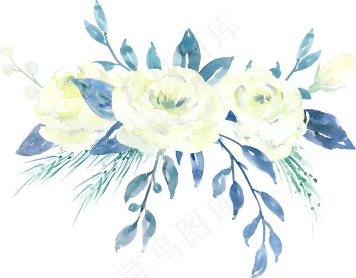 卡通水彩手绘小清新花草,免抠元素(2786*2177px)ai矢量模版下载