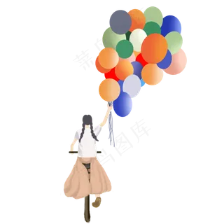 女孩骑自行车拿起球