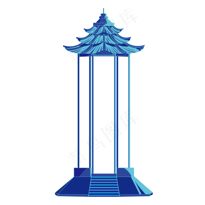 中式古建筑(2000X2000(DPI:300))ai矢量模版下载