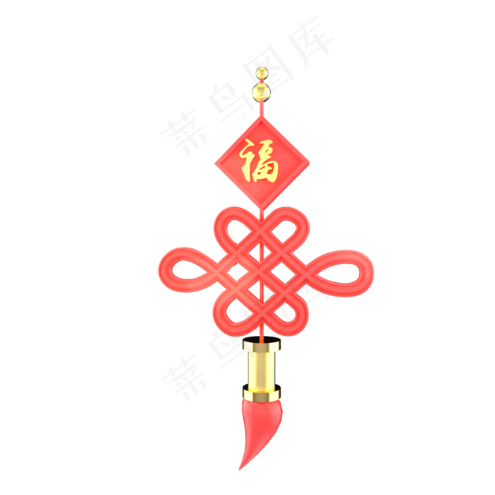 红色喜庆中国风中国结,免抠元素