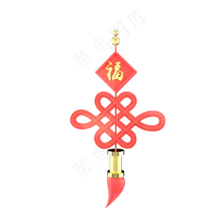 红色喜庆中国风中国结,免抠元素
