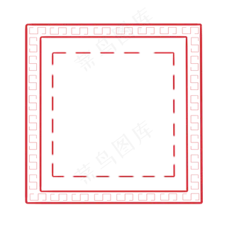 元旦新年红色中国风装饰边框,免抠元素