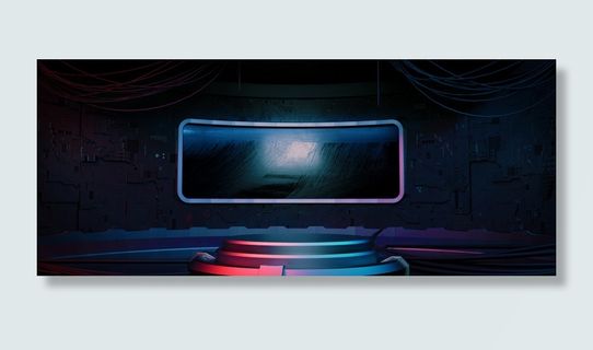 C4D塞博朋克科技展台