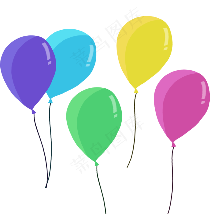 彩色儿童节手绘气球装饰