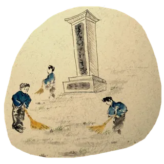 二十四节气扫墓怀旧清明春天PNG清,免抠元素