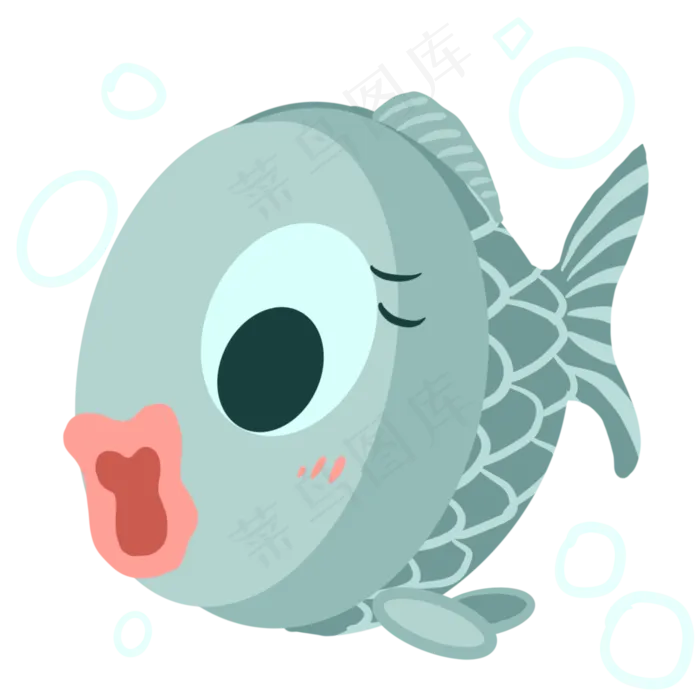 夏日小清新海洋生物海洋中的鱼P(2000X2000(DPI:132))psd模版下载