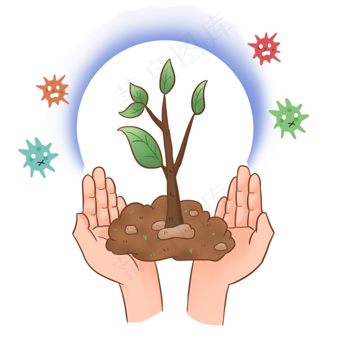 植树节种植幼苗,免抠元素