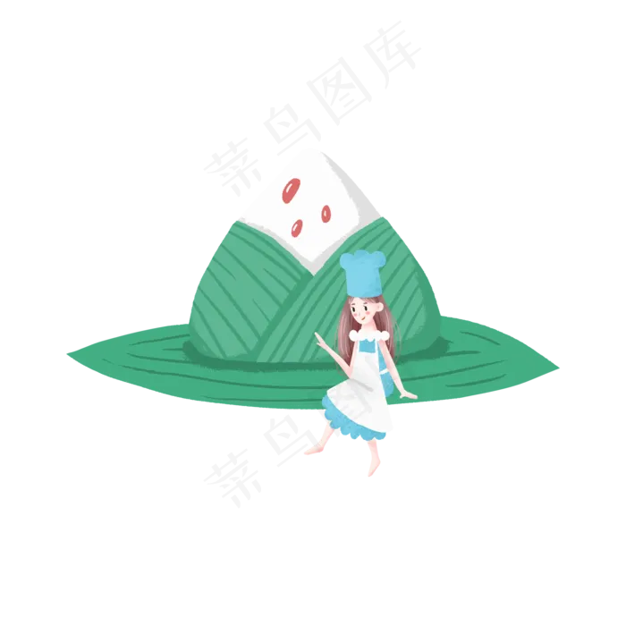 端午节的粽子和女孩(2000X2000(DPI:300))psd模版下载