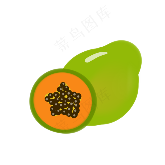 果水果果子蔬菜木瓜(2000X2000(DPI:300))psd模版下载