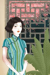 民国复古风旗袍女人唯美治愈窗户建筑场景春 民国复古风旗袍女人唯美治愈窗户建筑场景春