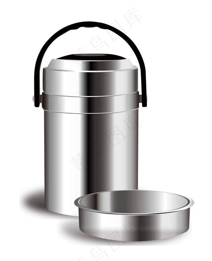 银灰色不锈钢饭盒,免抠元素(2100X2800(DPI:299))ai矢量模版下载