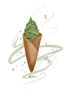 夏日夏季抹茶冰淇淋