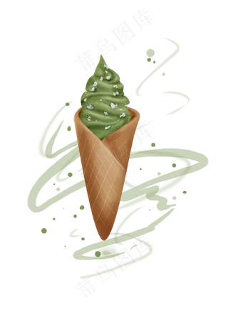夏日夏季抹茶冰淇淋