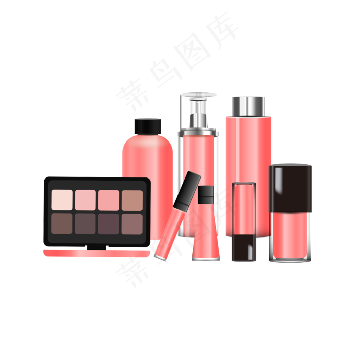 矢量手绘卡通化妆品,免抠元素