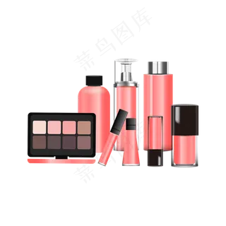 矢量手绘卡通化妆品,免抠元素