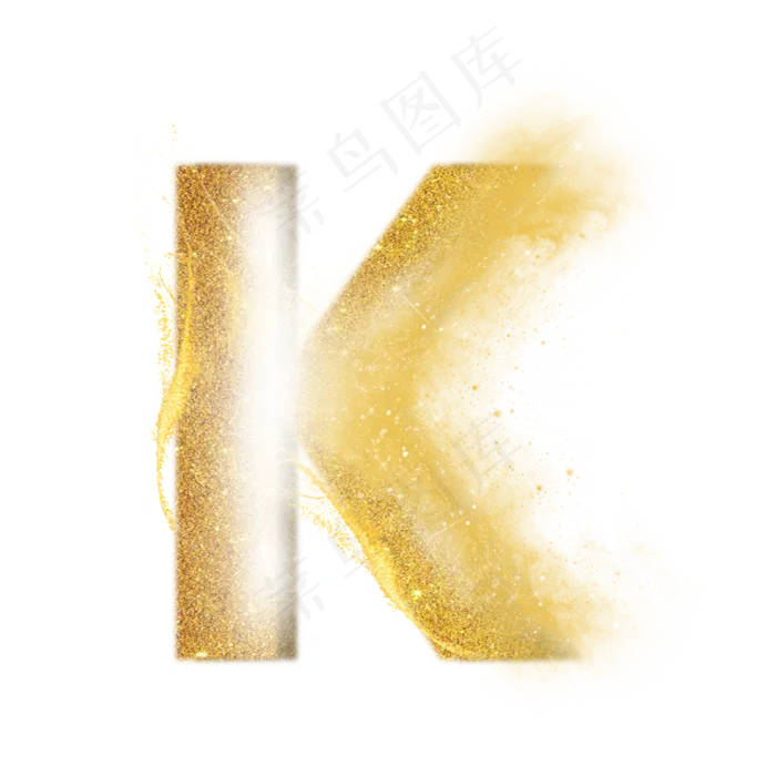 炫酷金色沙子光效字母K(3000X3000(DPI:300))psd模版下载
