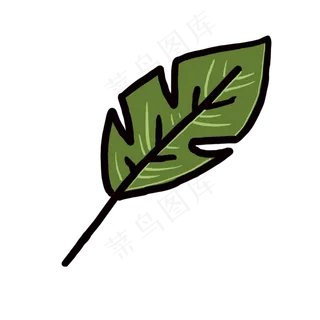 一片绿色的叶子创意装饰插图