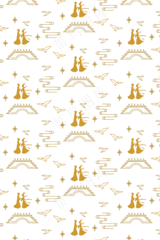 牛郎织女鹊桥相会底纹