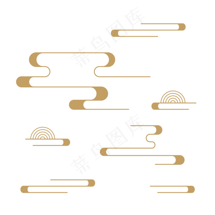 中国风云纹装饰,免抠元素(2000*2000px 300 dpi )ai矢量模版下载