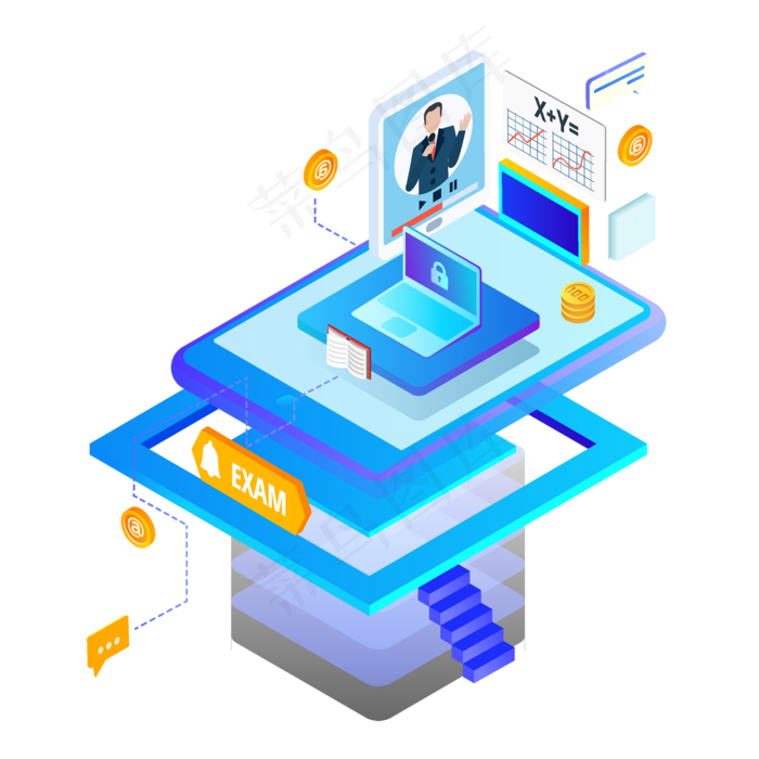 2.5D未来网络科技个人健康检查数�,免抠元素