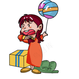 儿童节手绘可爱女孩