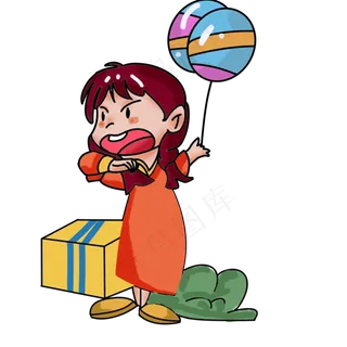 儿童节手绘可爱女孩