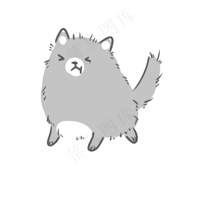 一只可爱的小灰狗(2100X2100(DPI:300))psd模版下载