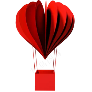 七夕情人节爱心气球C4D模型可商用,免抠元素