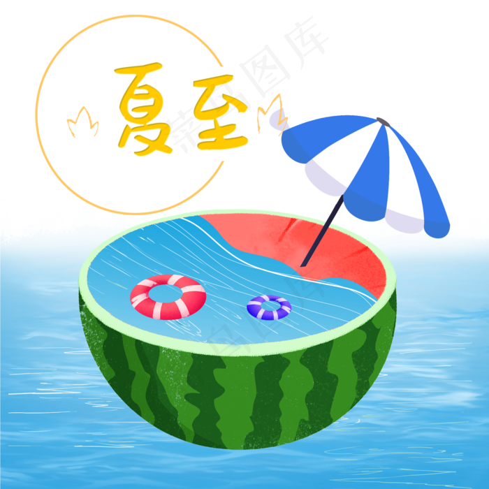 夏至西瓜遮阳伞