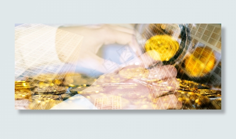 商务大气金融办公理财背景海报