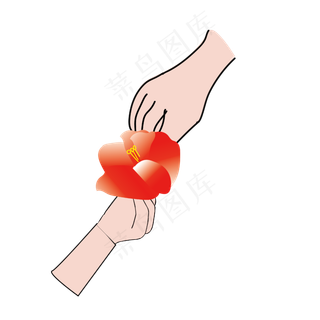 矢量免扣卡通拉手