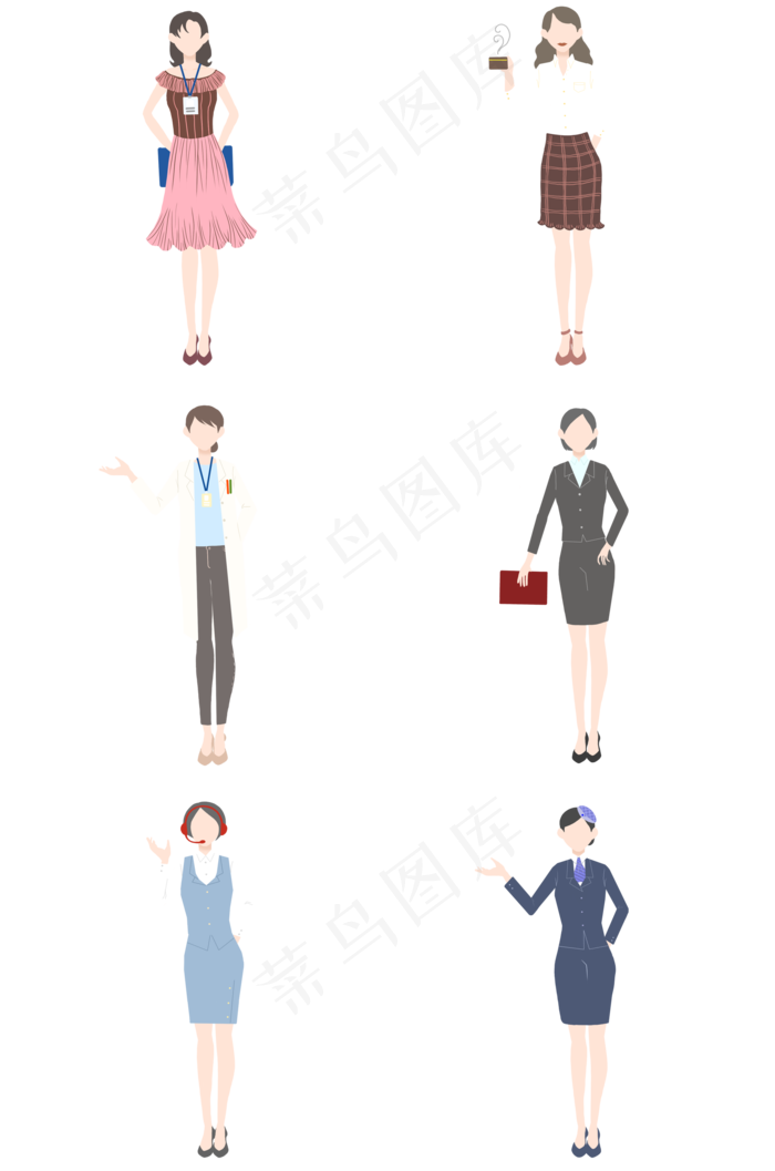 女神节职业女性合集PNG,免抠元素