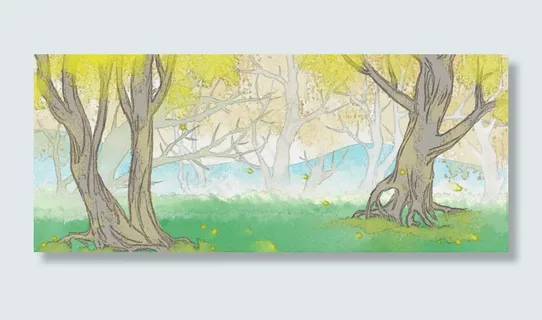 林深叶雨彩墨水墨风景山水