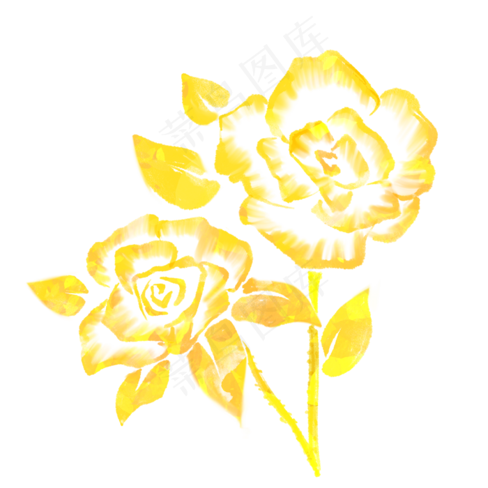 金玫瑰花卉(2300X2300(DPI:300))psd模版下载
