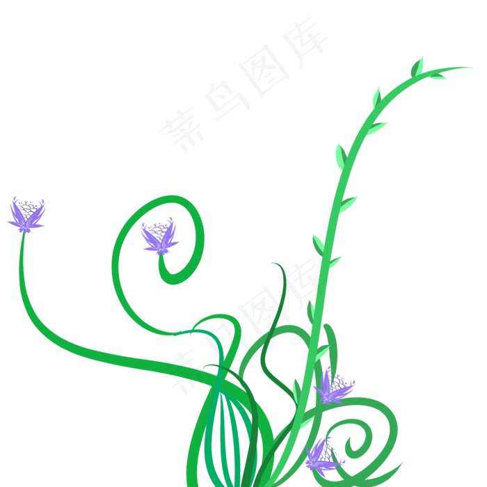 花藤紫色卡通插画