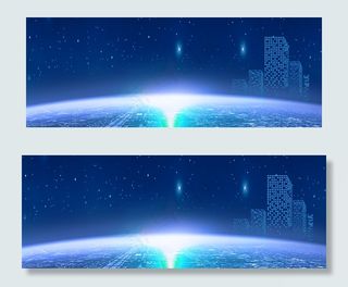 商务科技感城市粒子banner