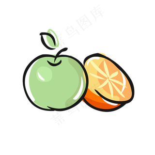 食物元素手绘可爱卡通美食水果