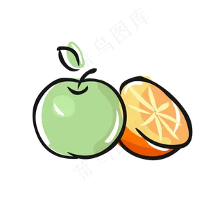 食物元素手绘可爱卡通美食水果