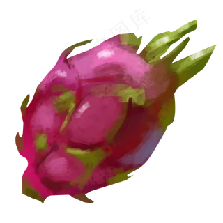 手绘卡通火龙果素材元素