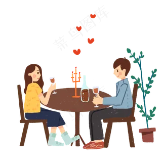 七夕情侣约会吃饭